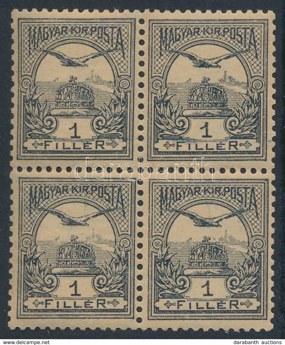 ** 1900 Turul 1f Négyestömb Csillagvízjellel / Mi 54 Block Of 4, Star In Watermark - Autres & Non Classés