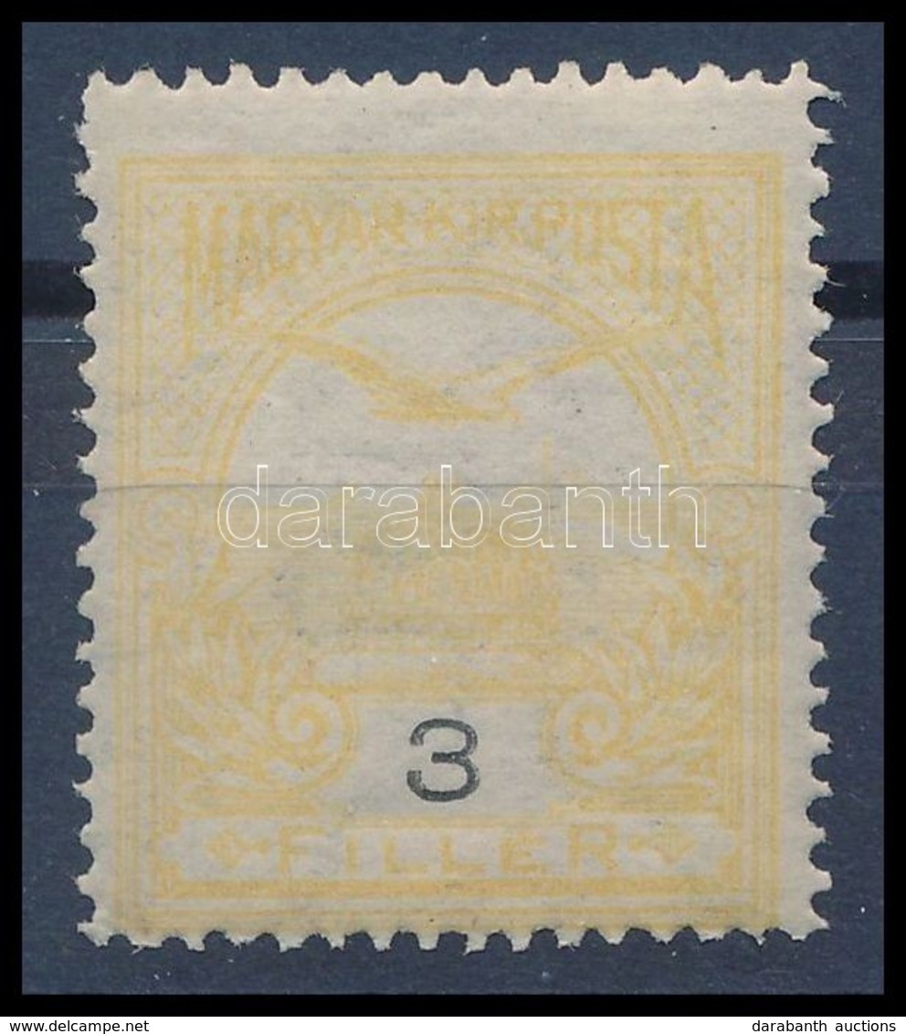 ** 1913 Turul 3f, Narancssárga Helyett Világossárga Színben / Mi 111 In Colour Of The 2f (yellow Instead Of Orange) RPC  - Sonstige & Ohne Zuordnung