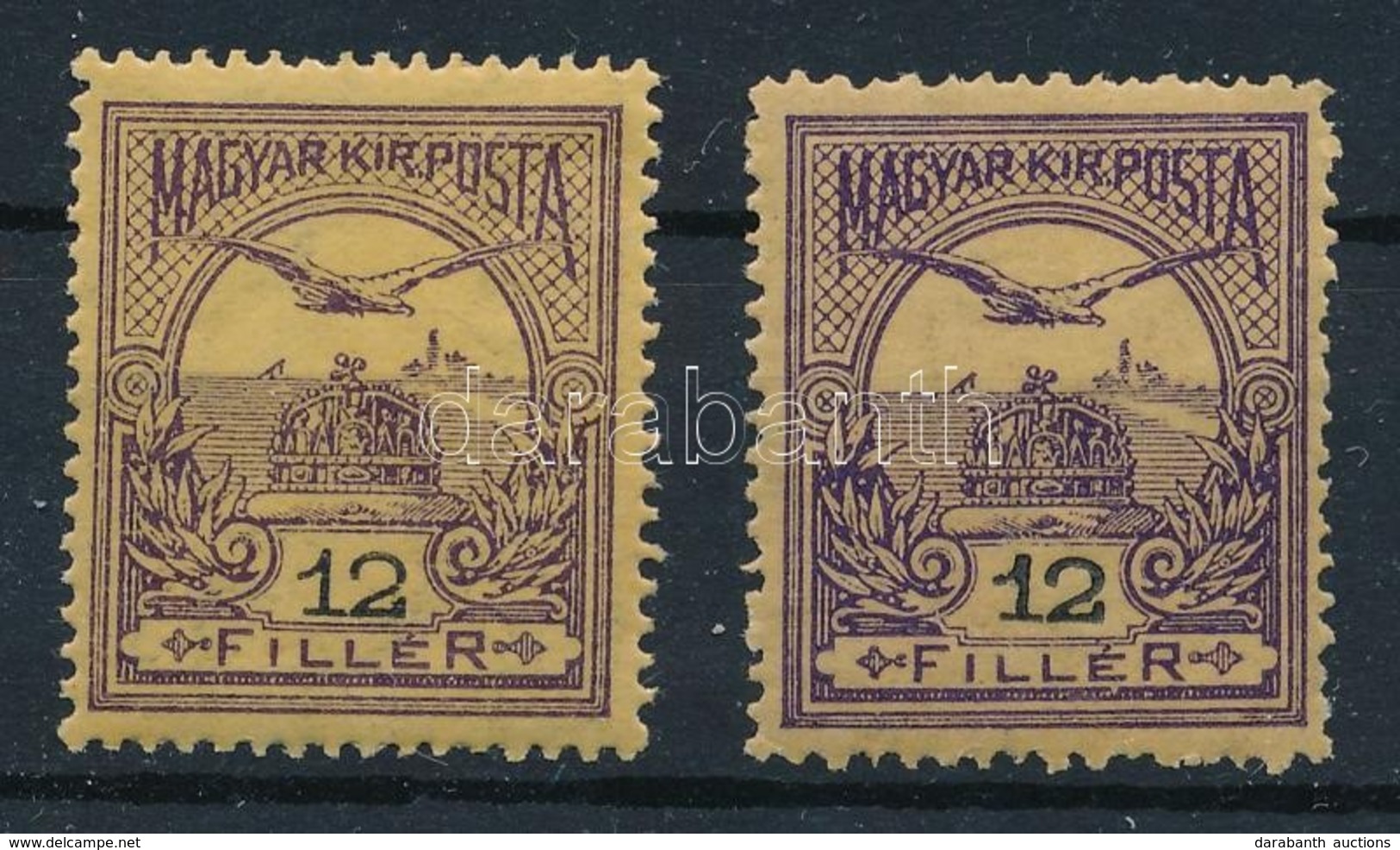 ** 1913 Turul 12f Normál és Góliát Számjeggyel / 2 X Mi 115 Normal And Large Number - Sonstige & Ohne Zuordnung