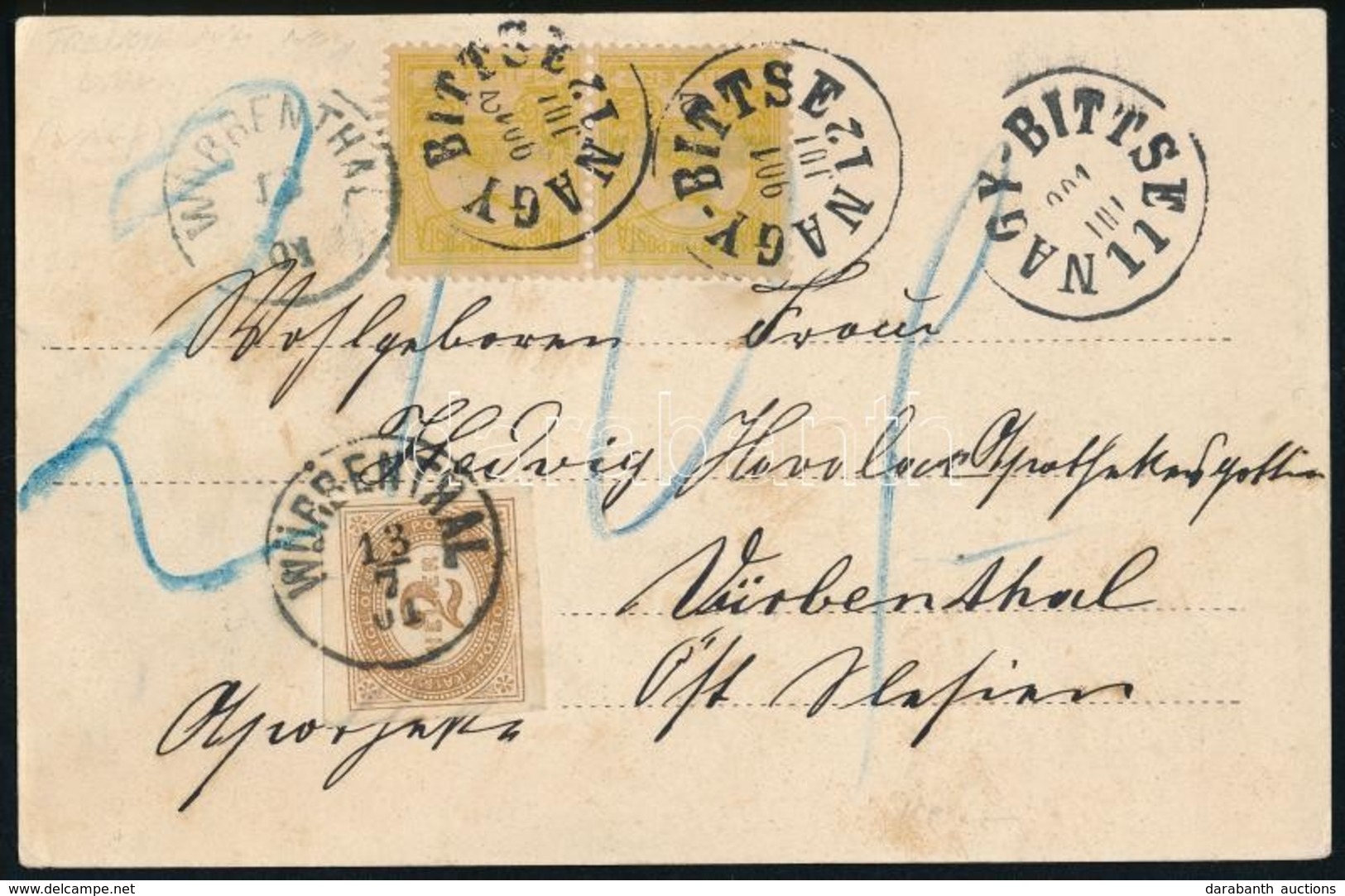 1901 Képeslap Ausztriába, Portózva / Postcard To Austria, With Postage Due 'NAGY-BITTSE' - Sonstige & Ohne Zuordnung