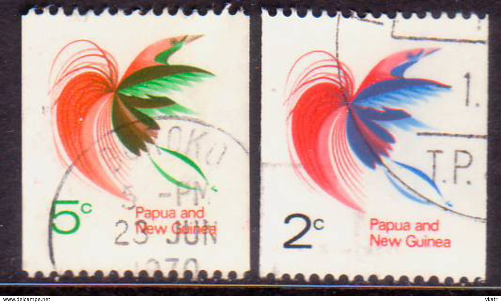 PAPUA NEW GUINEA 1969-71 SG #162a-163 Compl.set Used Coils Stamps - Papua New Guinea