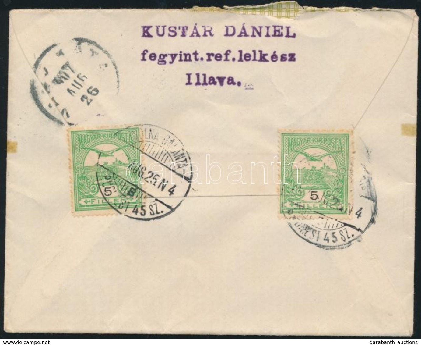 1907 Levél 10f Bérmentesítéssel és ZSOLNA-GALÁNTA-BUDAPEST 45.SZ. Vasúti Bélyegzéssel / Cover With Railway Postmark - Sonstige & Ohne Zuordnung