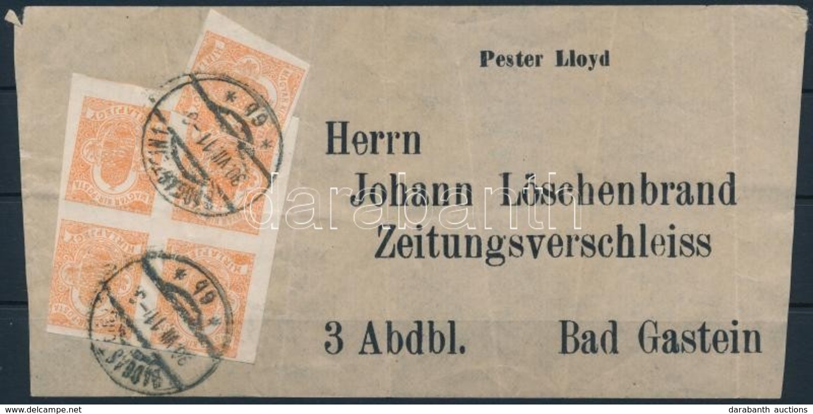 1911 Újságcímzés 5 Db Hírlapbélyeggel / Newspaper Address Label With 5 Newspaper Stamps - Sonstige & Ohne Zuordnung