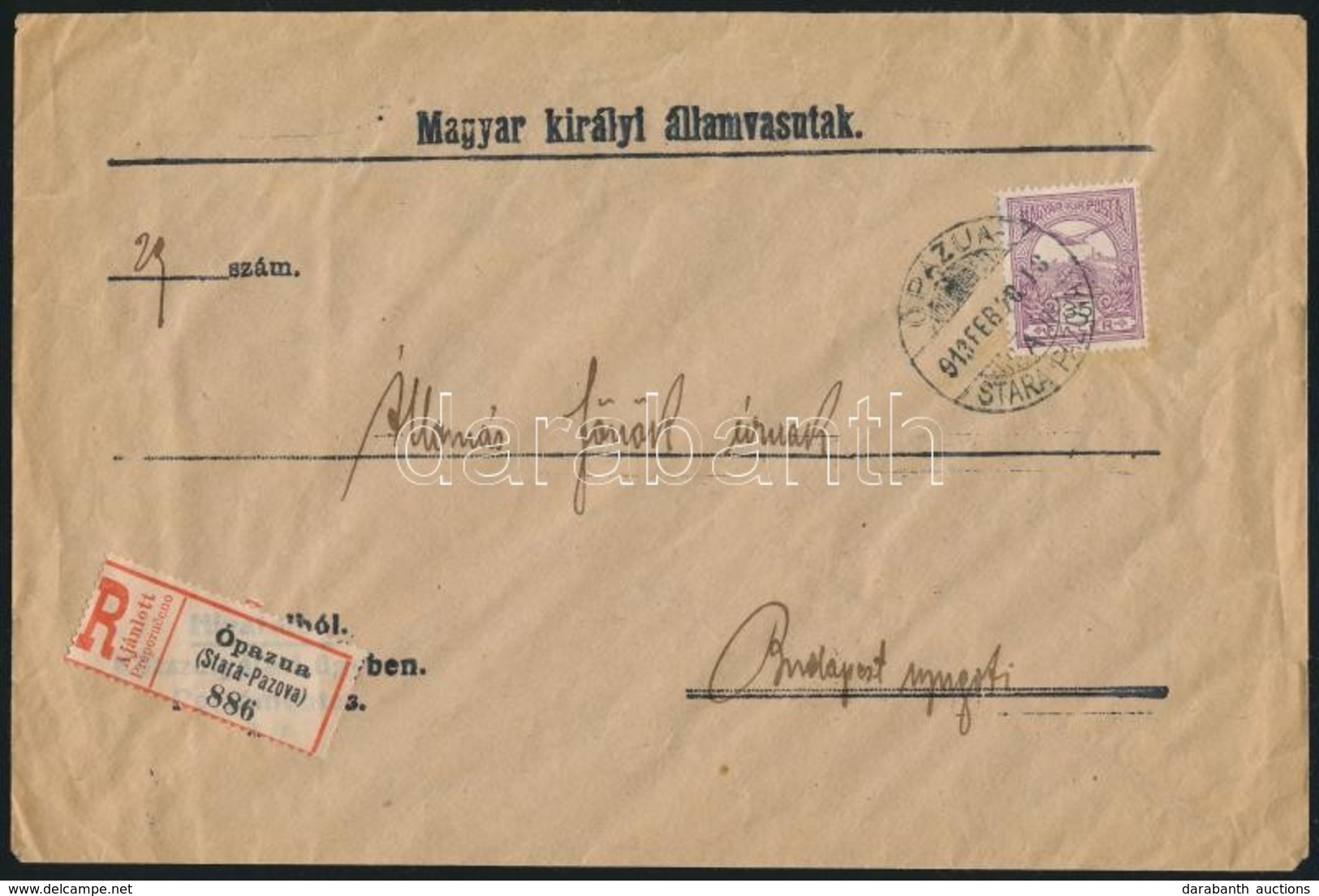 1913 Kétnyelvű Ajánlott Levél / Registered Cover With Bilingual Postmark 'ÓPAZUA / STARA PAZOVA' - Autres & Non Classés