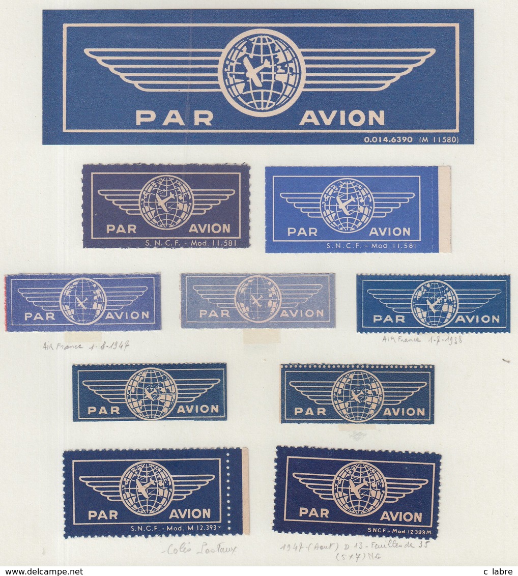 AVIATION : FRANCE .  AIR FRANCE .DIVERS ETIQUETTES . - Autres & Non Classés