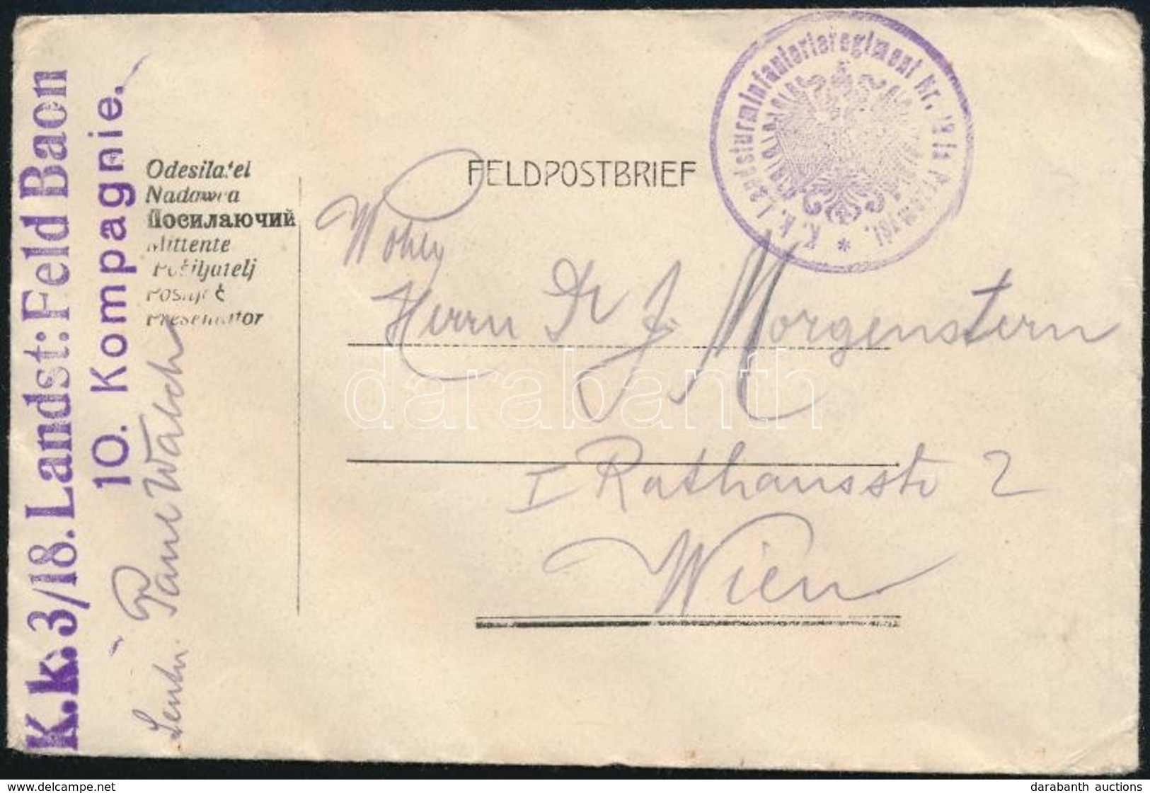 ~1914 Tábori Posta Boríték / Field Post Cover 'K.k. Landsturminfanterieregiment Nr. 18. In Przemysl' + 'K.k. 3/18. Lands - Andere & Zonder Classificatie