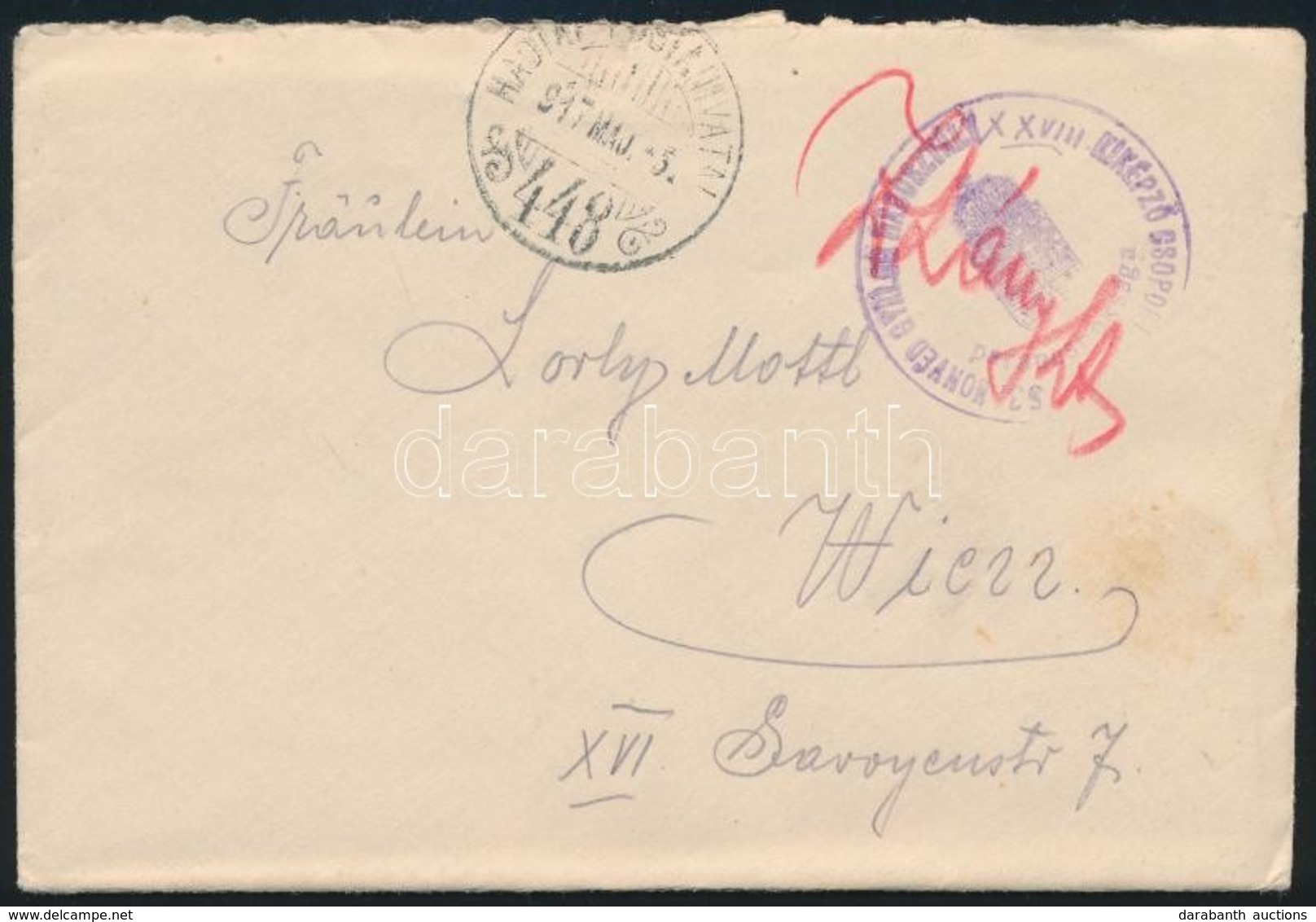 1917 Tábori Posta Levél Tartalommal / Field Post Cover With Content '53. Honvéd Gyalog Hadosztály XXVIII Kiképző Csoport - Autres & Non Classés