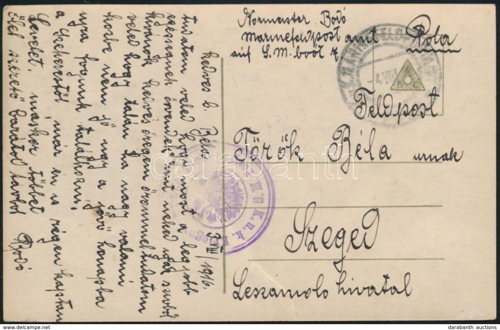 1916 Tábori Posta Képeslap / Field Postcard 'S.M.S. Torpedoboot 7' RR! - Other & Unclassified
