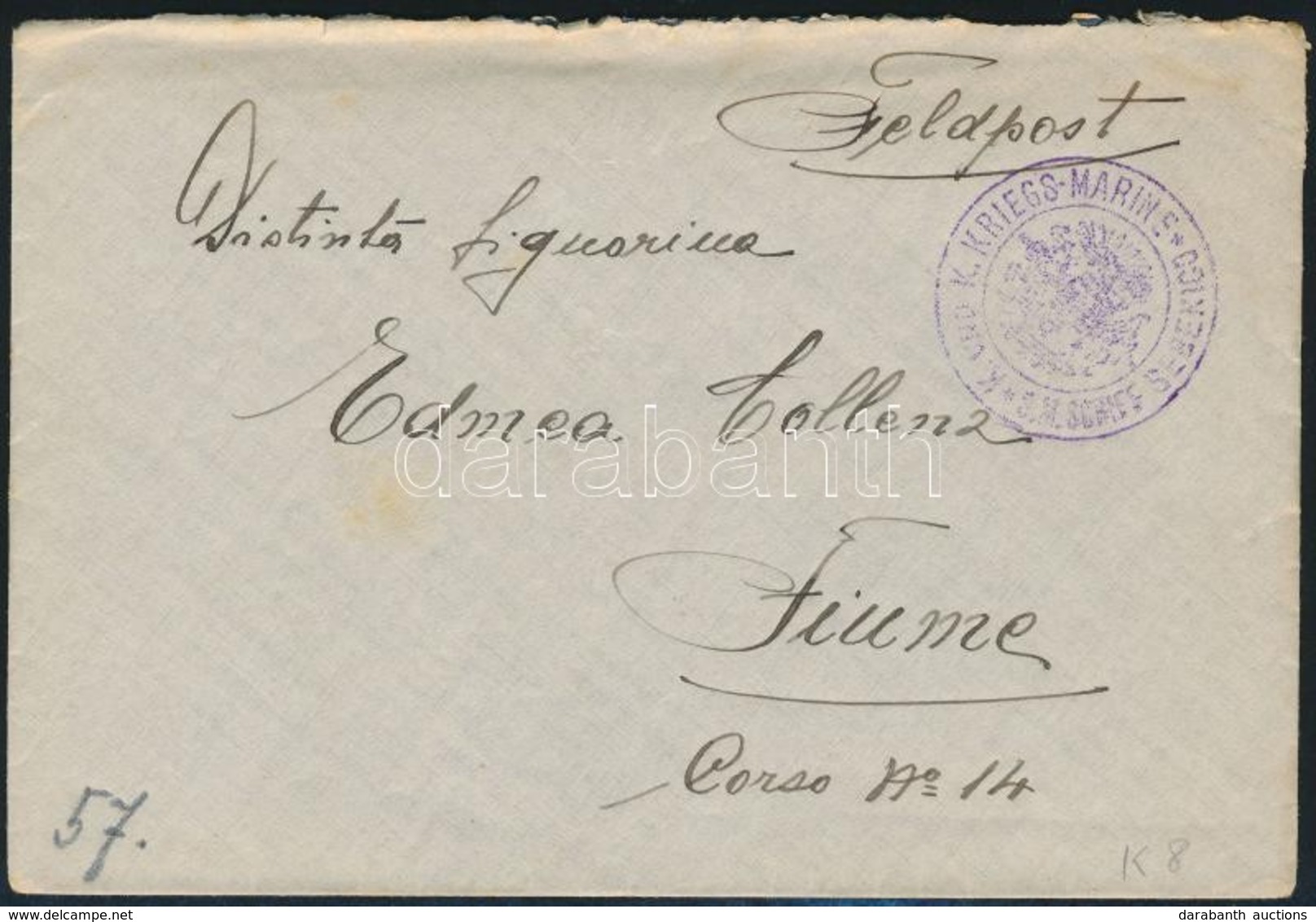 1916 Tábori Posta Levél / Field Post Cover 'K. Und K. KRIEGSMARINE S.M. SCHIFF SEBENICO' - Autres & Non Classés