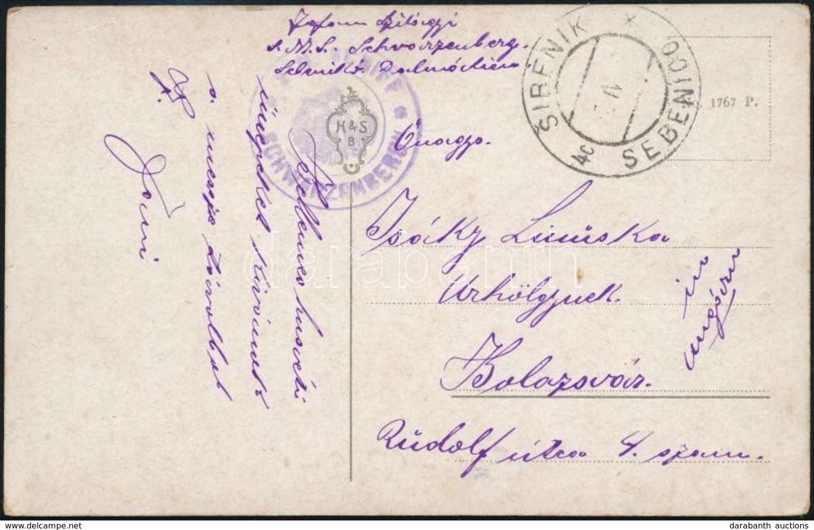 ~1916 Húsvéti Képeslap A Központi Hatalmakat ábrázoló Tojásokkal / Field Postcard 'S.M.Schiff Schwarzenberg' - Other & Unclassified