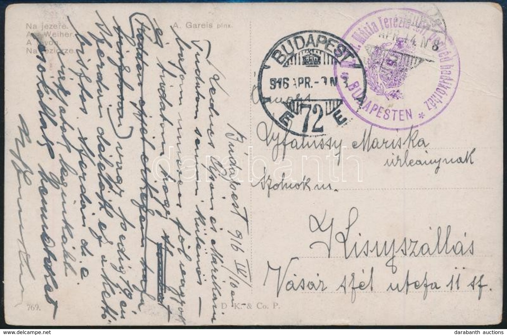 1916 Tábori Posta Képeslap Kórházból Küldve / Field Postcard 'M.kir. Mária Terézia Téri Honvéd Hadikórház' - Autres & Non Classés