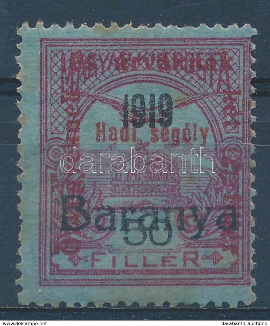 * Baranya I. 1919 Hadisegély II. / Mi 15 Signed: Bodor (rozsda / Stain) - Other & Unclassified