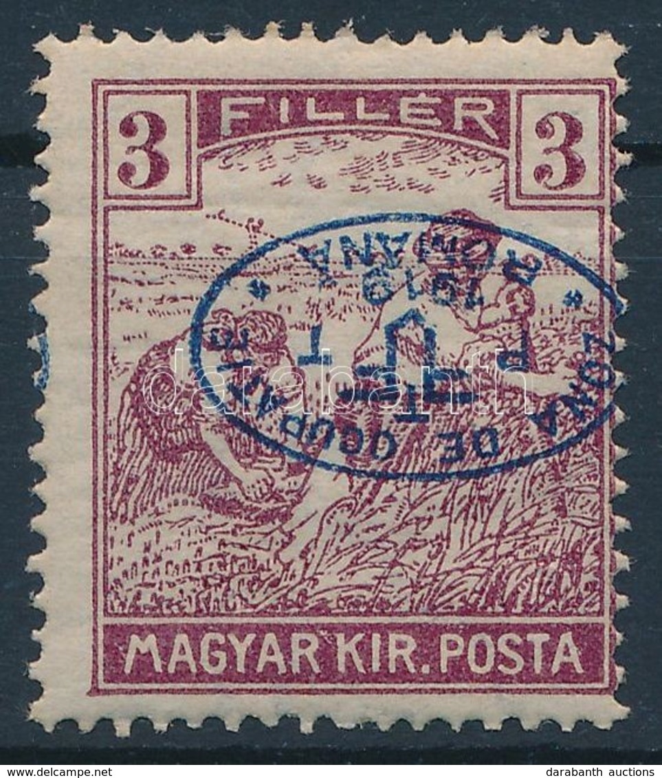 * Debrecen I. 1919 Arató 3f Fordított Felülnyomással / Mi 15 Inverted Overprint. Signed: Bodor - Autres & Non Classés