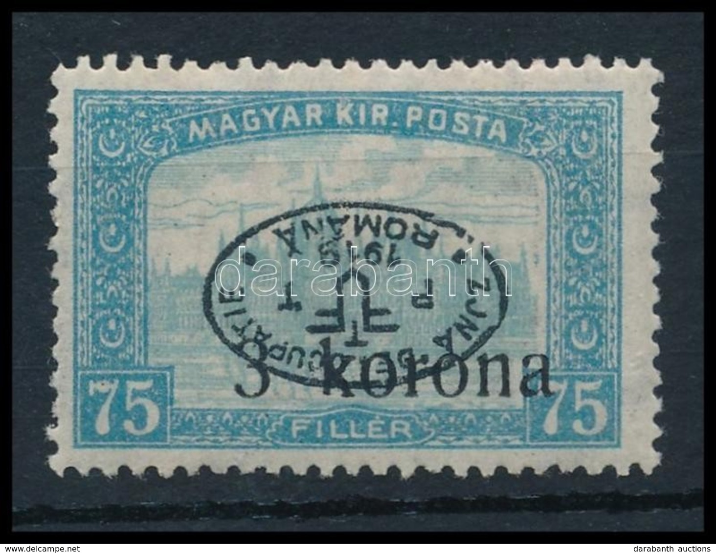 * Debrecen I. 1919 Parlament 3K/75f Fordított Felülnyomással (55.000) / Mi 34 With Inverted Overprint. Signed: Bodor - Sonstige & Ohne Zuordnung