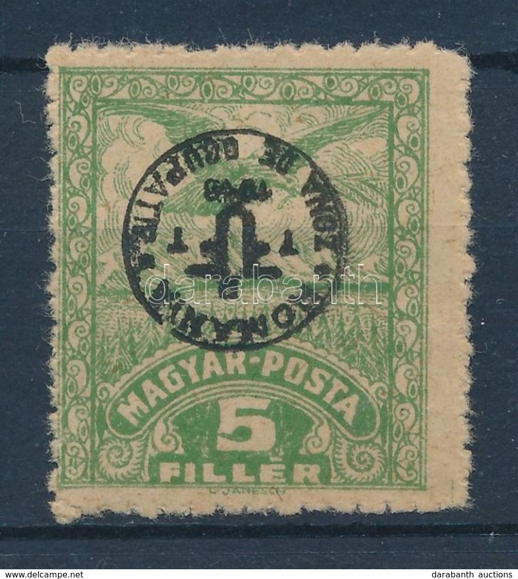 * Debrecen II. 1920 5f Közönséges Papíron, Fordított Felülnyomással (katalógus Nem Említi) / Mi 79x With Inverted Overpr - Autres & Non Classés