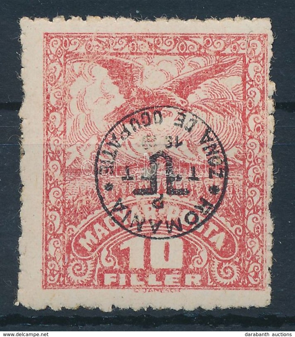 * Debrecen II. 1920 10f Vastagabb Papíron, Fordított Felülnyomással (8.000) / Mi 81y With Inverted Overprint. Signed: Bo - Autres & Non Classés