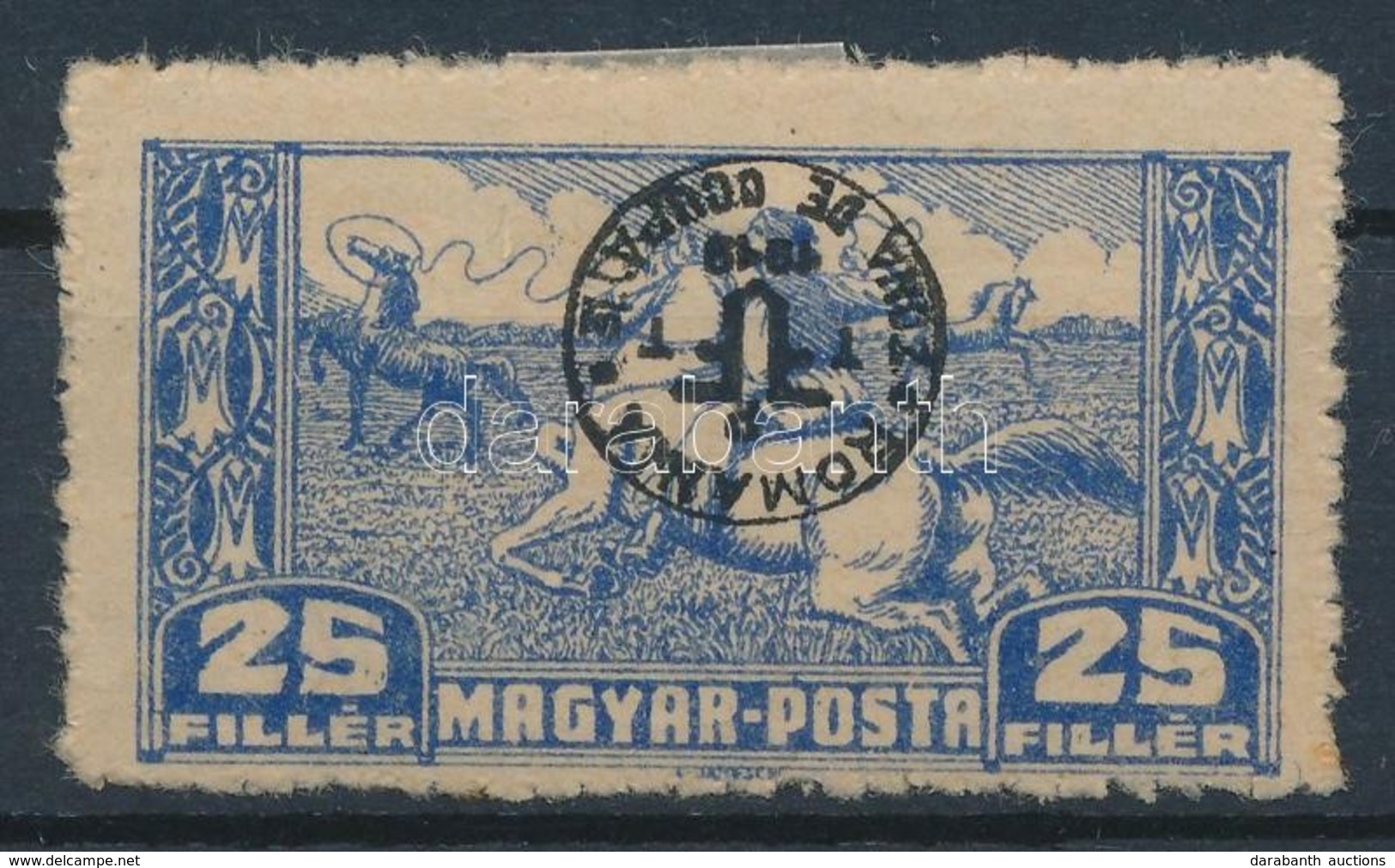 * Debrecen II. 1920 25f Közönséges Papíron, Fordított Felülnyomással (20.000) / Mi 84x With Inverted Overprint. Signed:  - Autres & Non Classés