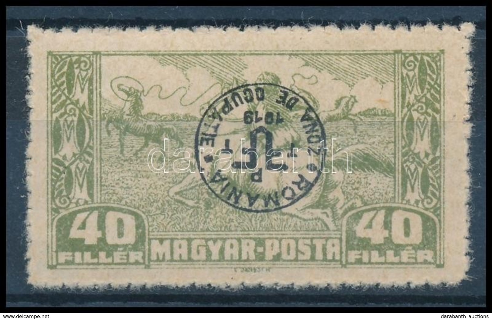 ** Debrecen II. 1921 40f Fordított Felülnyomással, Közönséges Papíron (35.000) / Mi 87x With Inverted Overprint. Signed: - Other & Unclassified