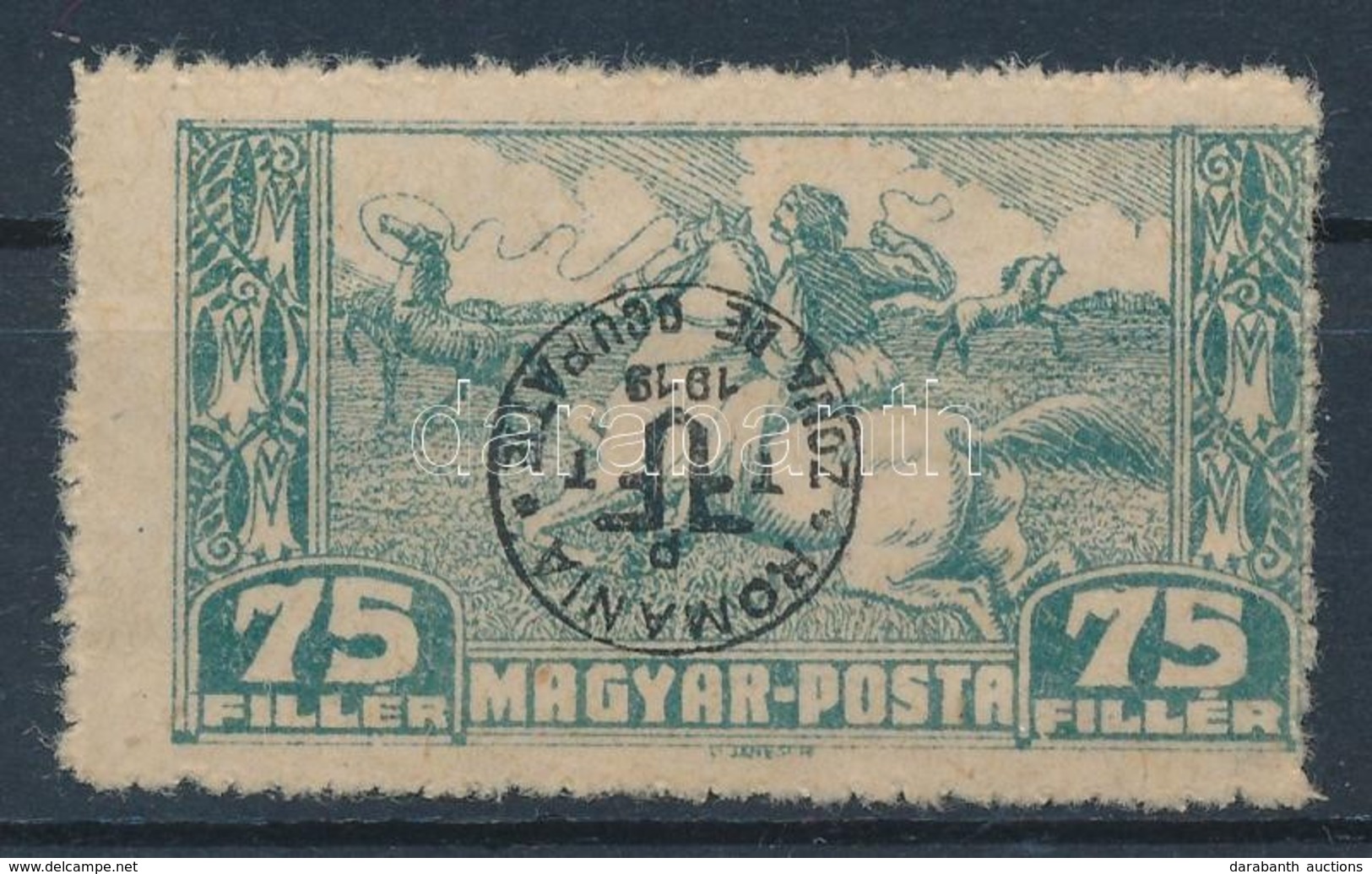 * Debrecen II. 1920 75f Közönséges Papíron, Fordított Felülnyomással (35.000) / Mi 91x With Inverted Overprint. Signed:  - Other & Unclassified