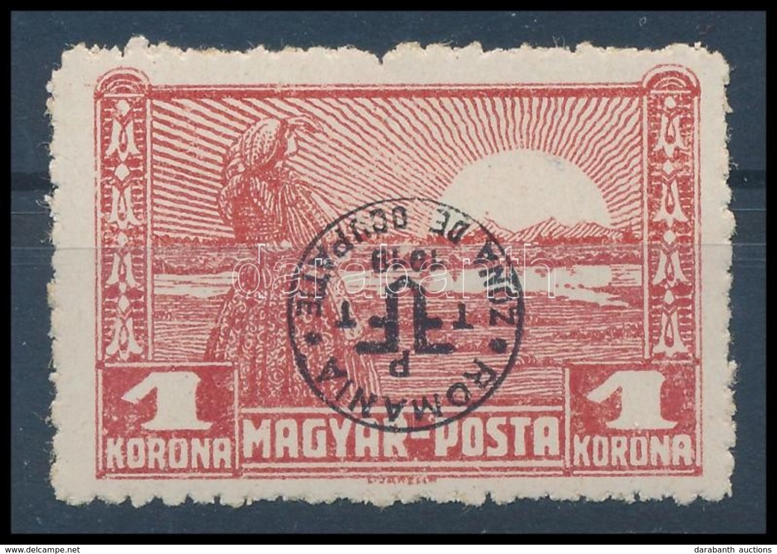 * Debrecen II. 1920 1K Vastagabb Papíron, Fordított Felülnyomással (35.000) / Mi 93y With Inverted Overprint. Signed: Bo - Autres & Non Classés