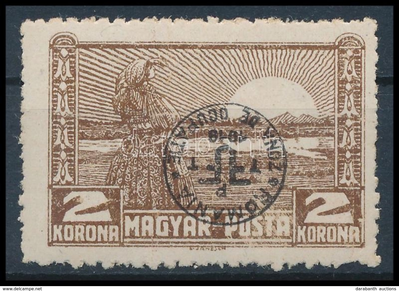 * Debrecen II. 1920 2K Vastagabb Papíron, Fordított Felülnyomással (35.000) / Mi 95y With Inverted Overprint. Signed: Bo - Sonstige & Ohne Zuordnung