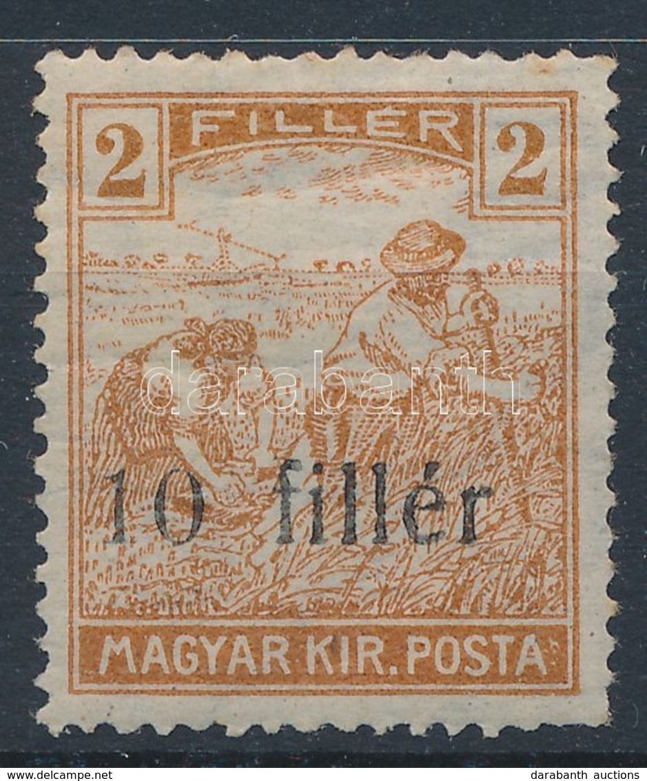 * 1918  Arató 10f Fekete Felülnyomással / Mi 1 With Black Overprint. Signed: Bodor - Other & Unclassified