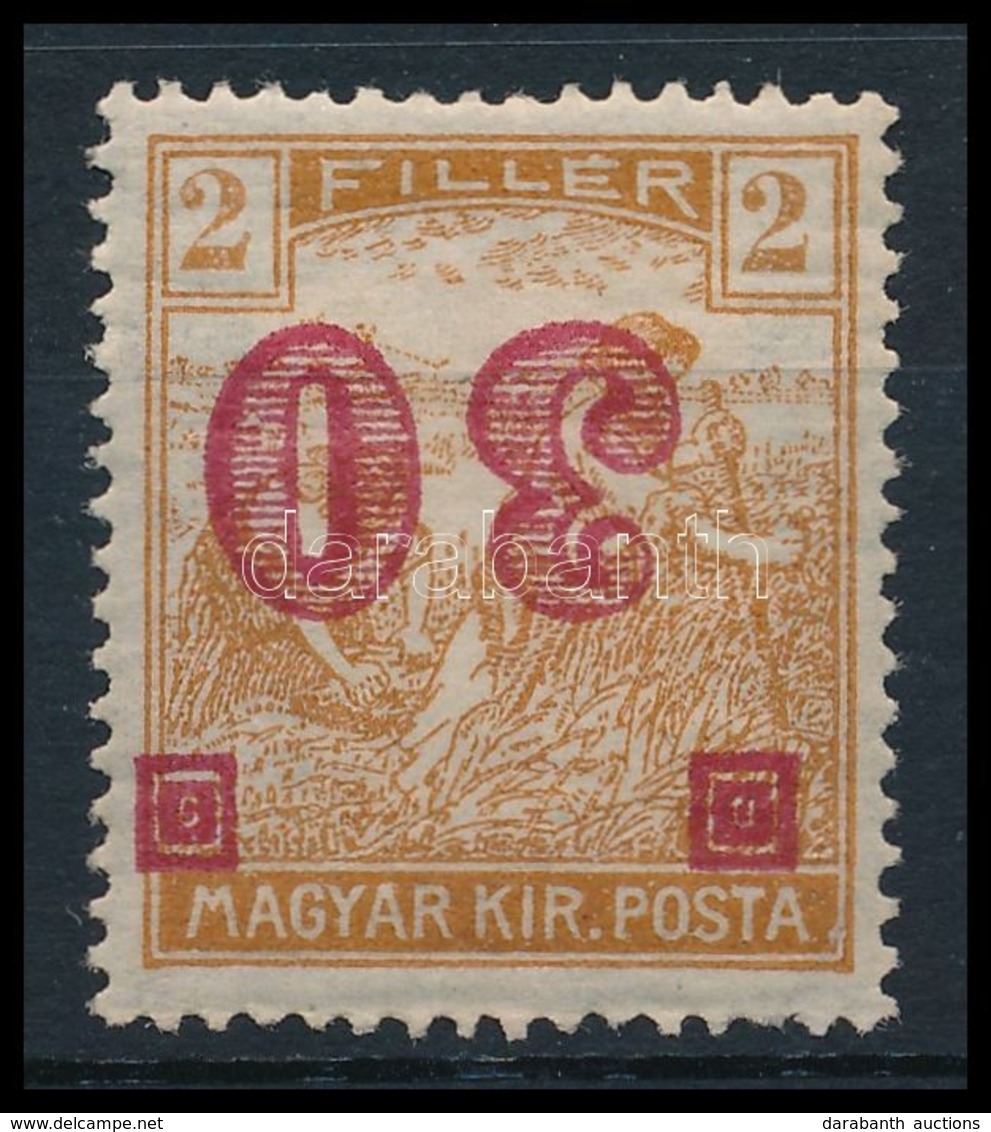 * 1919 Arató 30f/2f Fordított Piros Felülnyomással (15.000) / Mi 6b With Inverted Overprint. Signed: Bodor - Sonstige & Ohne Zuordnung