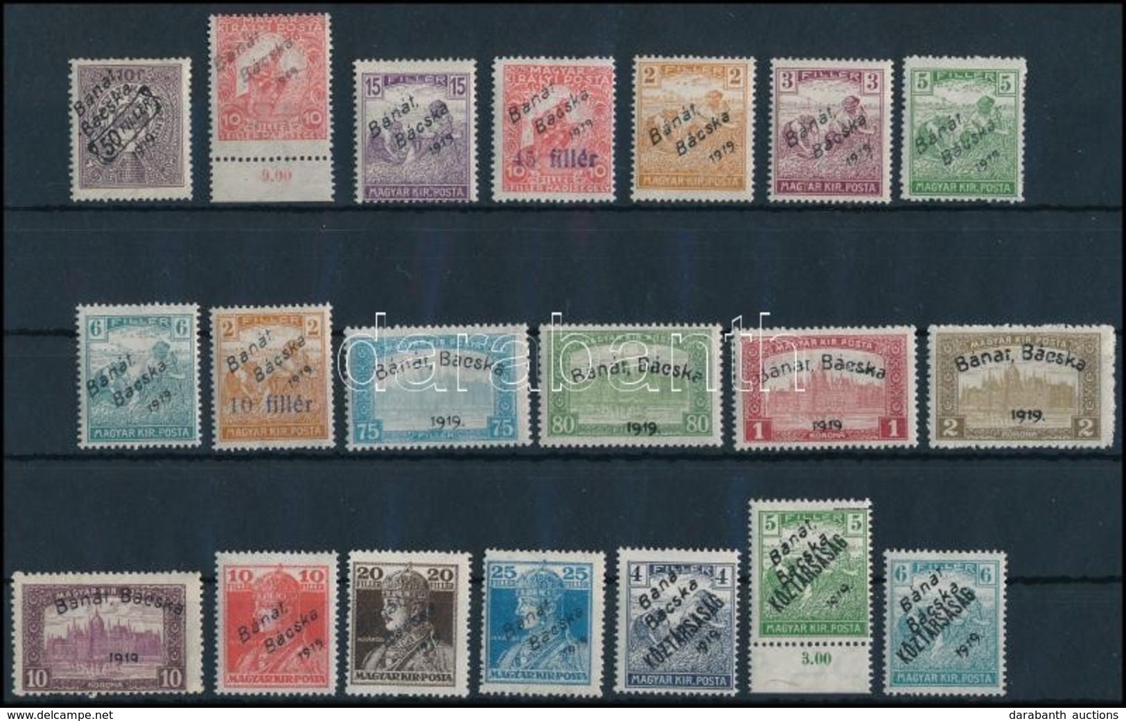 ** * Bánát-Bácska 1919 20 Klf Bélyeg (**16.200) / 20 Different Stamps. Signed: Bodor - Autres & Non Classés