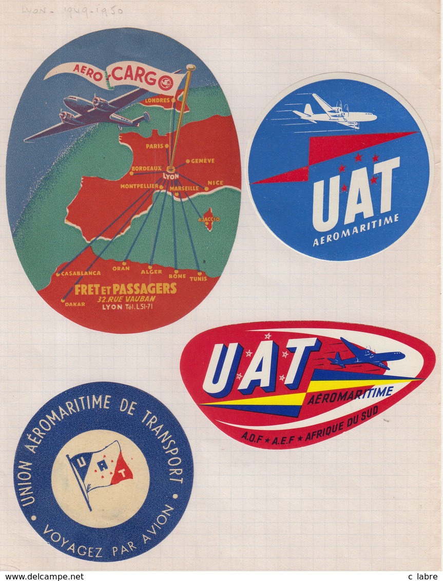 AVIATION : FRANCE .  UTA . - Étiquettes à Bagages