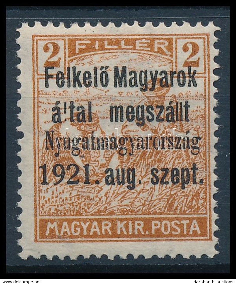 ** Nyugat-Magyarország I. 1921 Arató 2f Próbanyomat  / Proof. Signed: Bodor - Autres & Non Classés