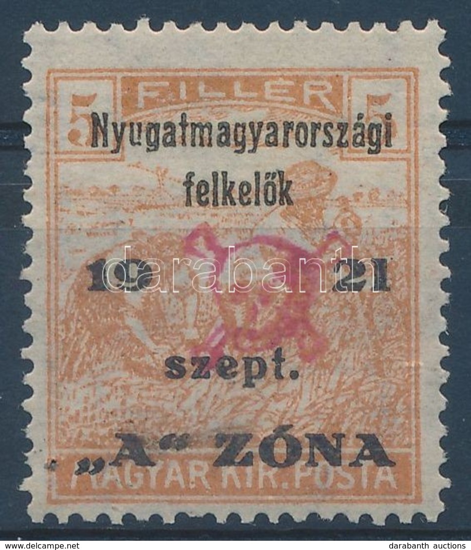 ** Nyugat-Magyarország II. 1921 Arató 5f (25.000) / Mi 11 Signed: Bodor - Autres & Non Classés