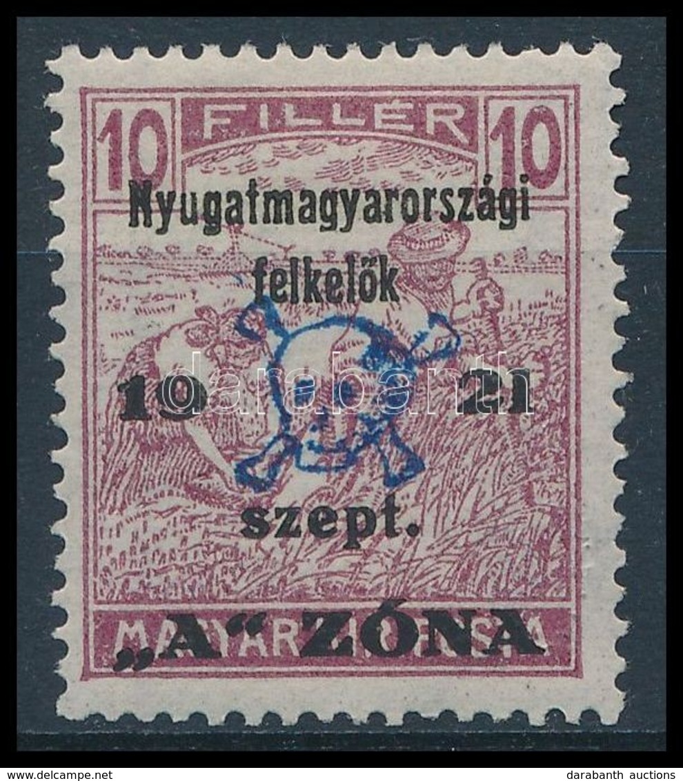 * Nyugat-Magyarország II. 1921 Arató 10f (**20.000) / Mi 12 Signed: Bodor, Werner - Other & Unclassified