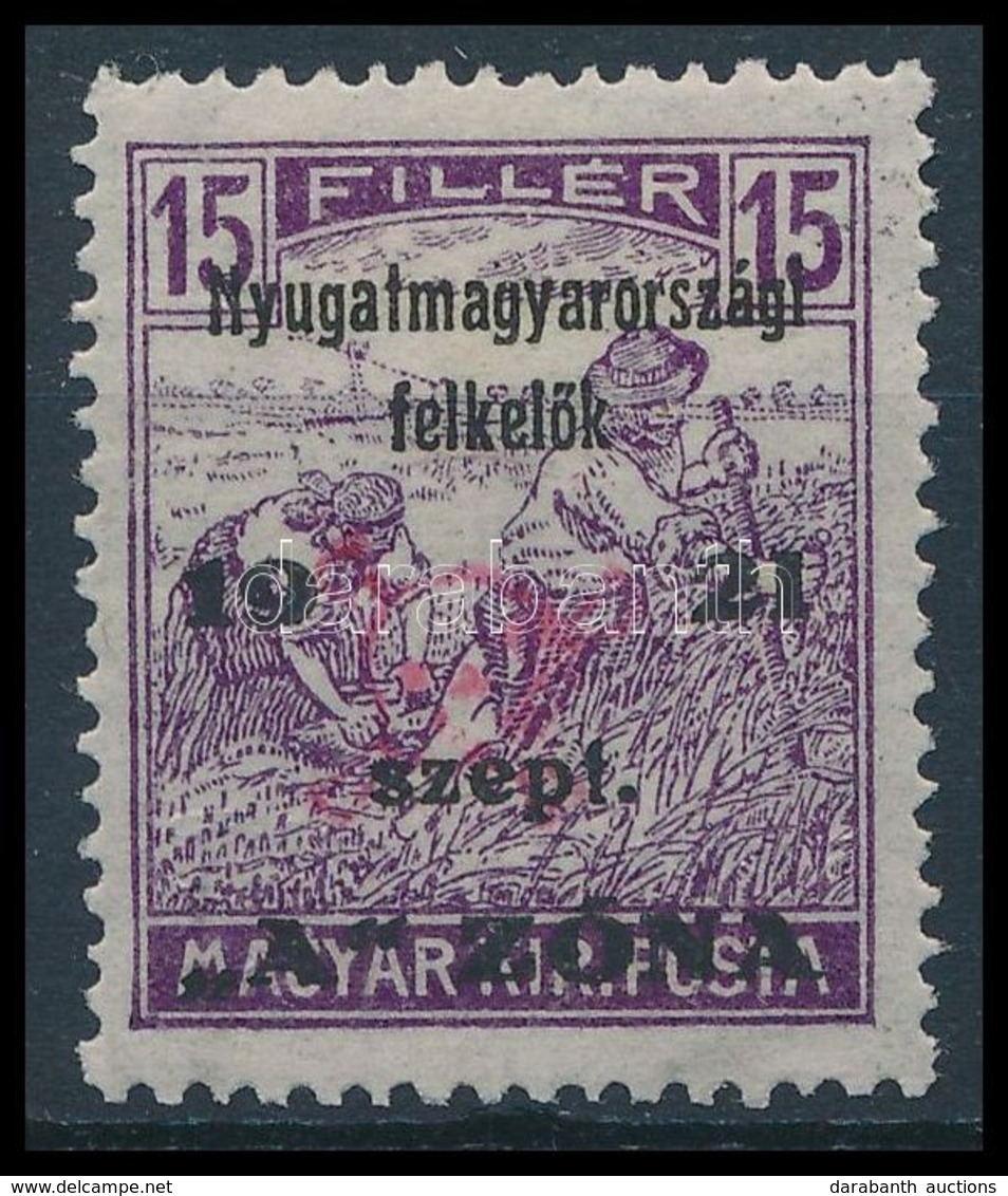 * Nyugat-Magyarország II. 1921 Arató 15f (**80.000) / Mi 13 Signed: Bodor, Werner - Autres & Non Classés