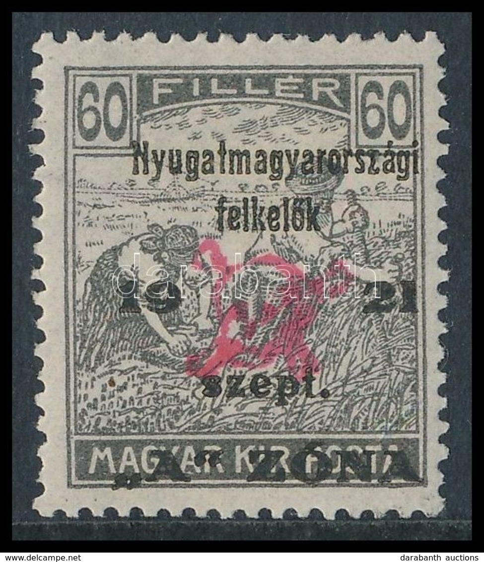* Nyugat-Magyarország II. 1921 Arató 60f (**19.000) / Mi 17 Signed: Bodor, Werner - Autres & Non Classés