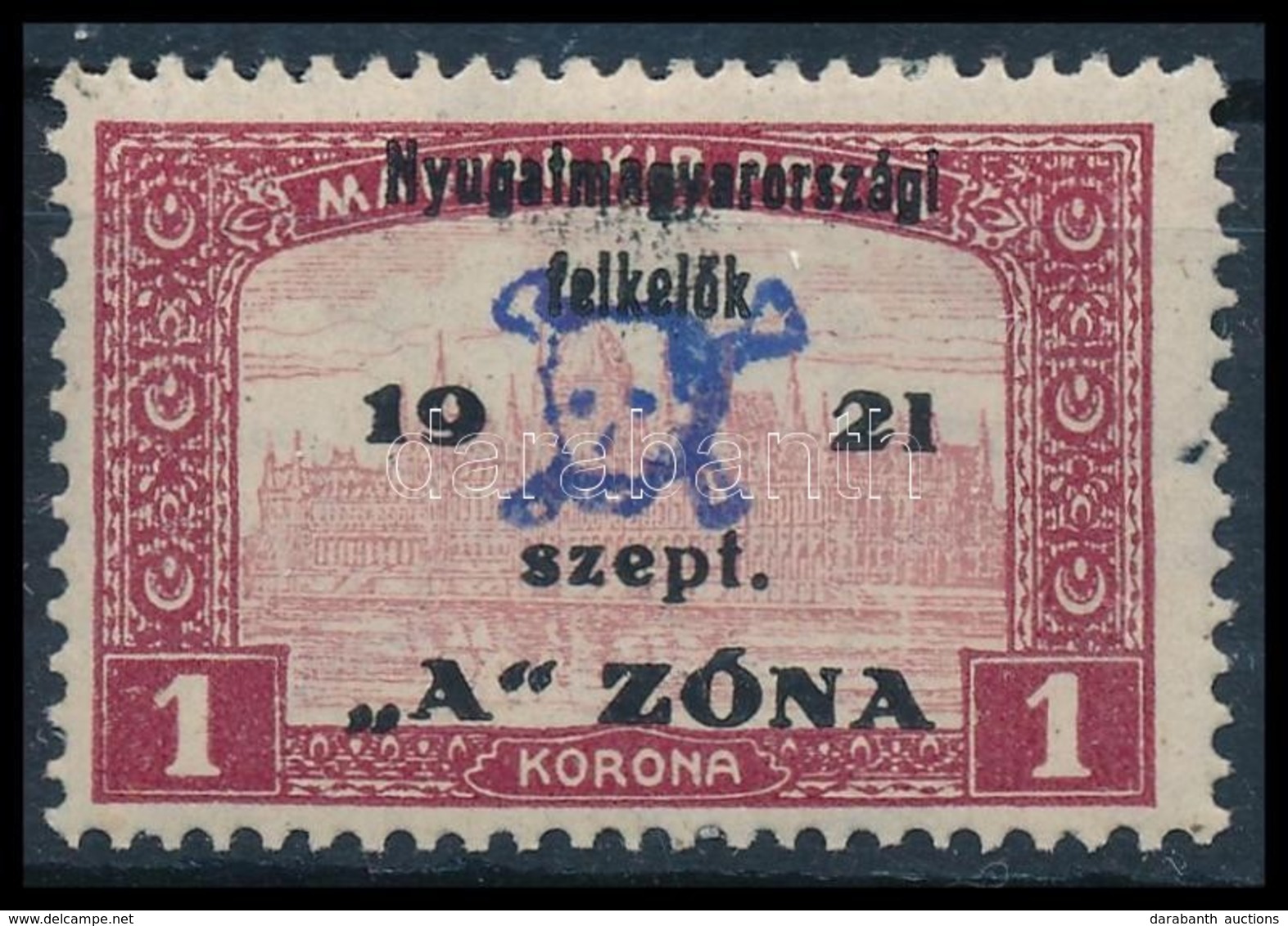 * Nyugat-Magyarország II. 1921 Parlament 1K (18.000) / Mi 18 Signed: Bodor - Autres & Non Classés