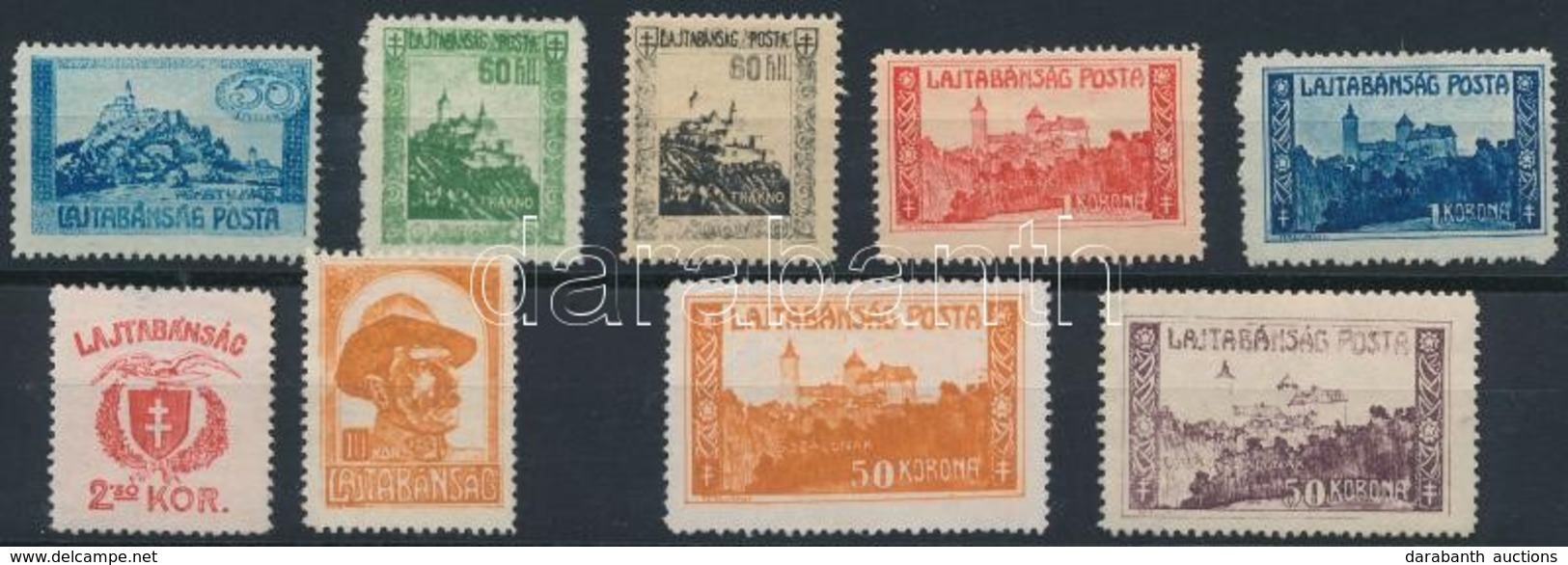 (*) * Nyugat-Magyarország VII. 1921 9 Klf Bélyeg, Közte Színeltérés / 9 Stamps. Signed: Bodor - Autres & Non Classés