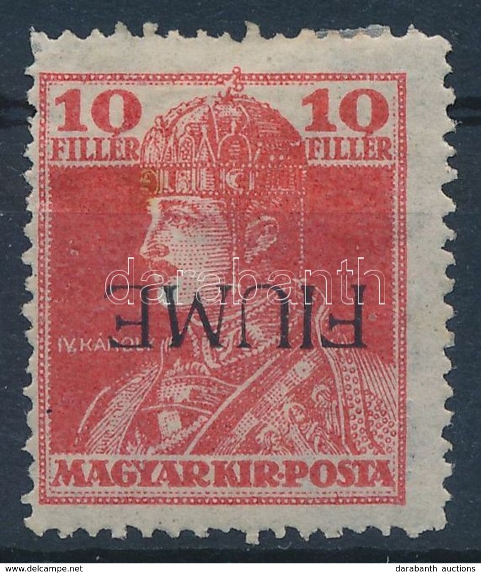* 1918 Károly 10f Fordított Felülnyomással / Mi 26 With Inverted Overprint. Signed: Bodor - Other & Unclassified