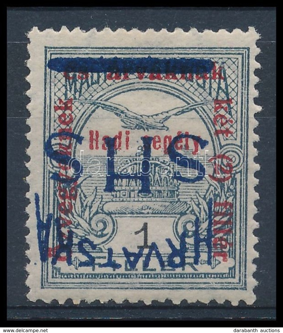 ** 1918 Hadisegély II. 1f Próbanyomat, Fordított Felülnyomással / Proof, With Inverted Overprint. Signed: Bodor - Autres & Non Classés