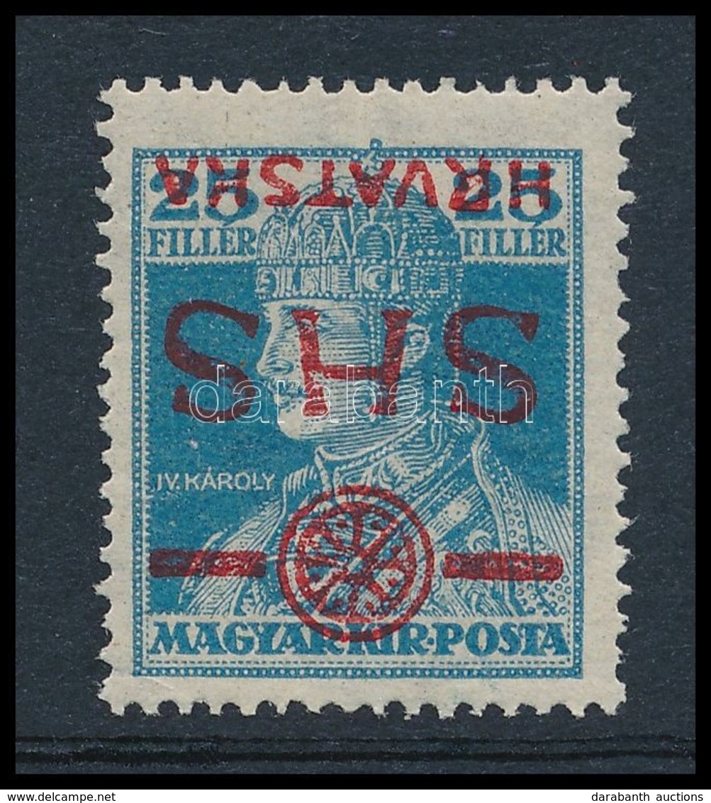 * 1918 Károly 25f Fordított Felülnyomással / Mi 86 With Inverted Overprint. Signed: Bodor - Sonstige & Ohne Zuordnung