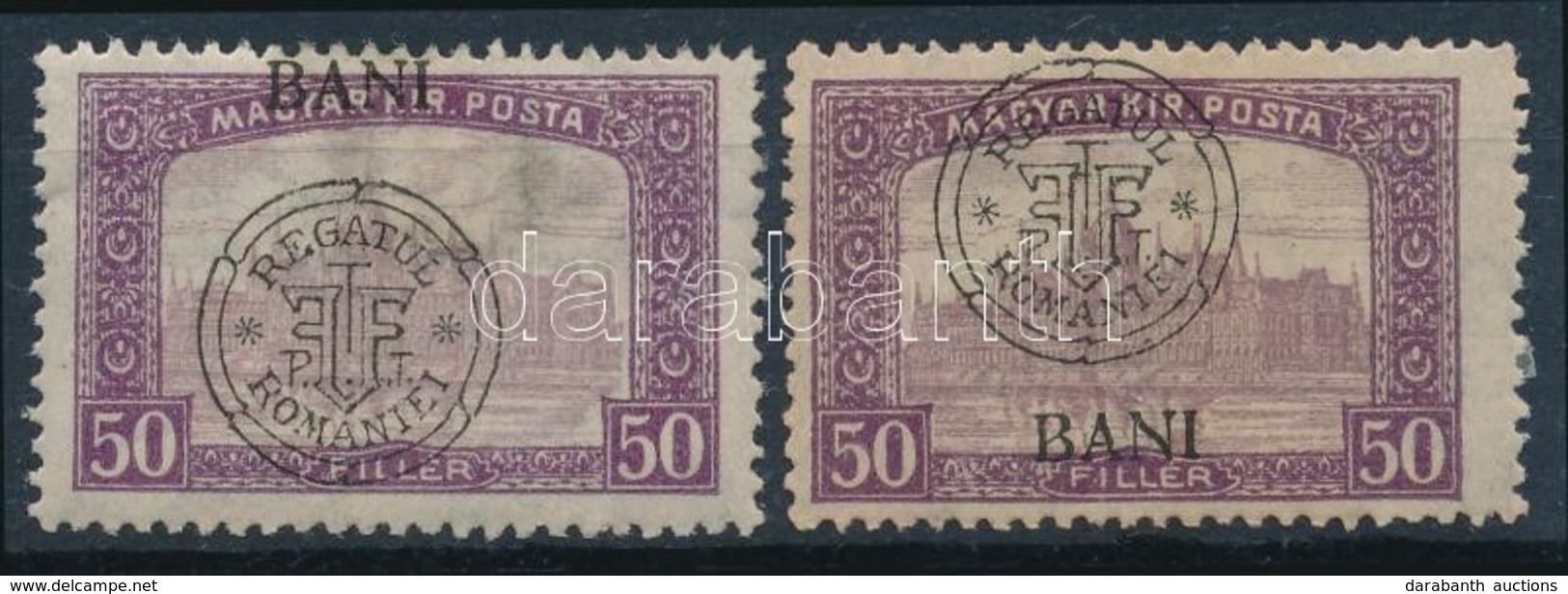 ** 1919 Parlament 50f, Elcsúszott Felülnyomattal + Támpéldány / Mi 37 I Shifted Overprint. Signed: Bodor - Sonstige & Ohne Zuordnung