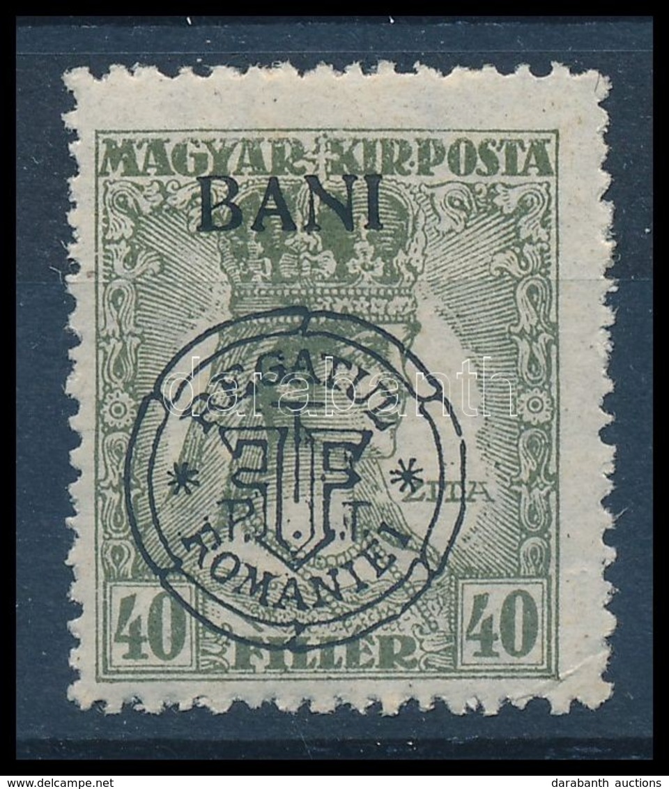 ** 1919 Zita 40f, Felül A BANI / Mi 49 I Shifted Overprint. Signed: Bodor - Sonstige & Ohne Zuordnung