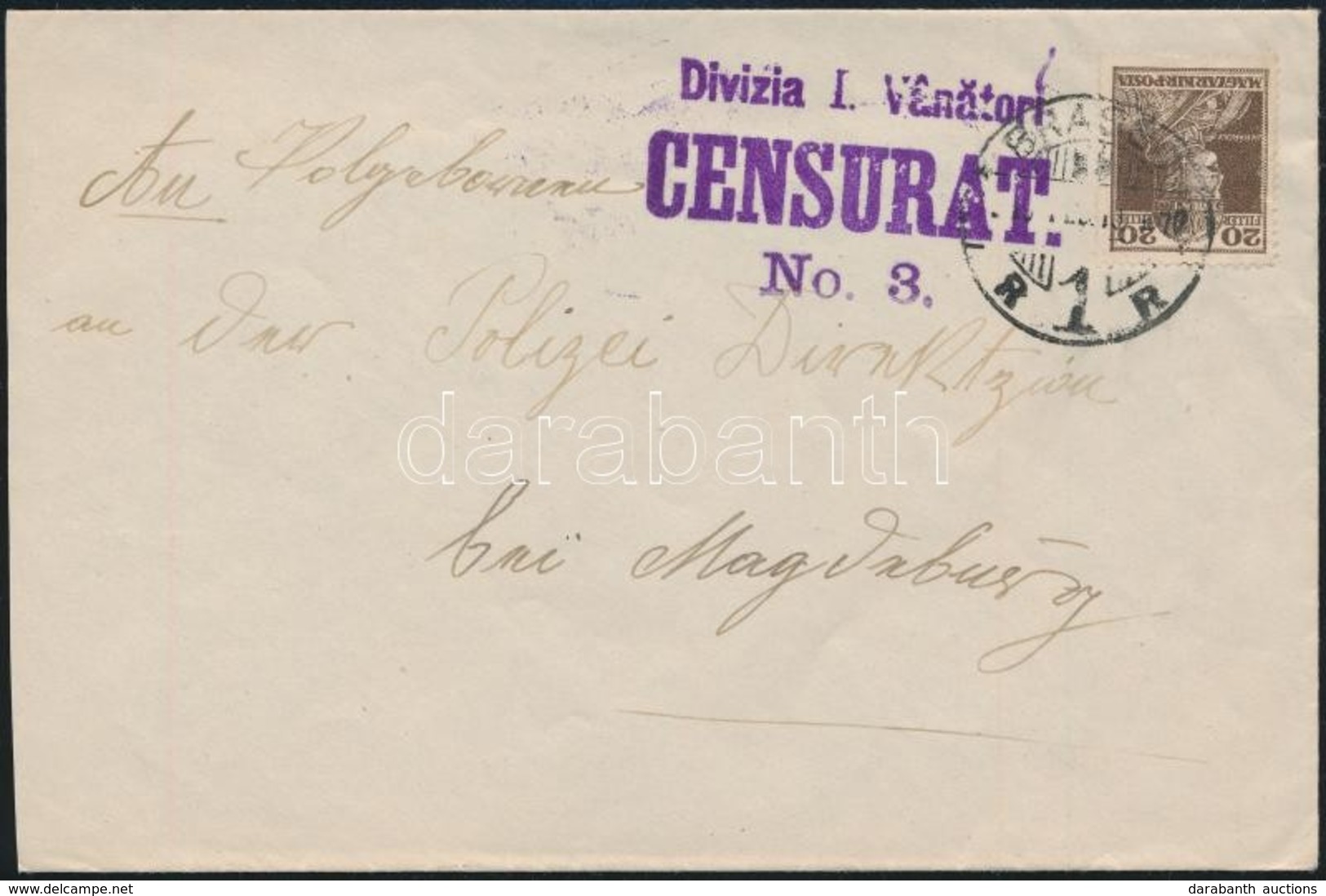 1919 Levél Brassóból Németországba, Ritka Katonai Cenzúrabélyegzéssel / Cover From Brasov To Germany, Censored - Other & Unclassified