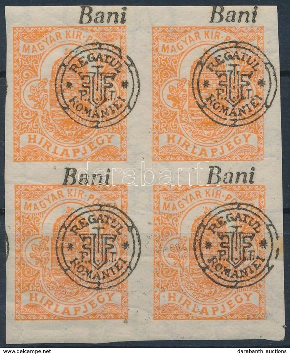 ** * 1919 Hírlap Négyestömb IV-es Vízjellel (40.000) / Mi 19z II Block Of 4. Signed: Bodor - Other & Unclassified