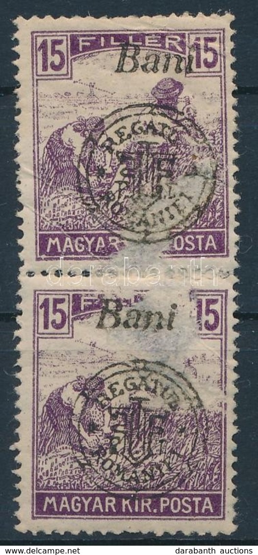 ** 1919 Arató 15f Pár, A Felülnyomás Az összetapadt ívre Került, A Kiadás Egyik Legnagyobb Ritkasága! / Mi 32 II Pair. S - Autres & Non Classés