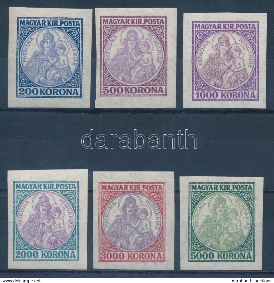 ** 1921 Koronás Madonna Vágott Sor (50.000) / Mi 374-402 Imperforate Set - Sonstige & Ohne Zuordnung