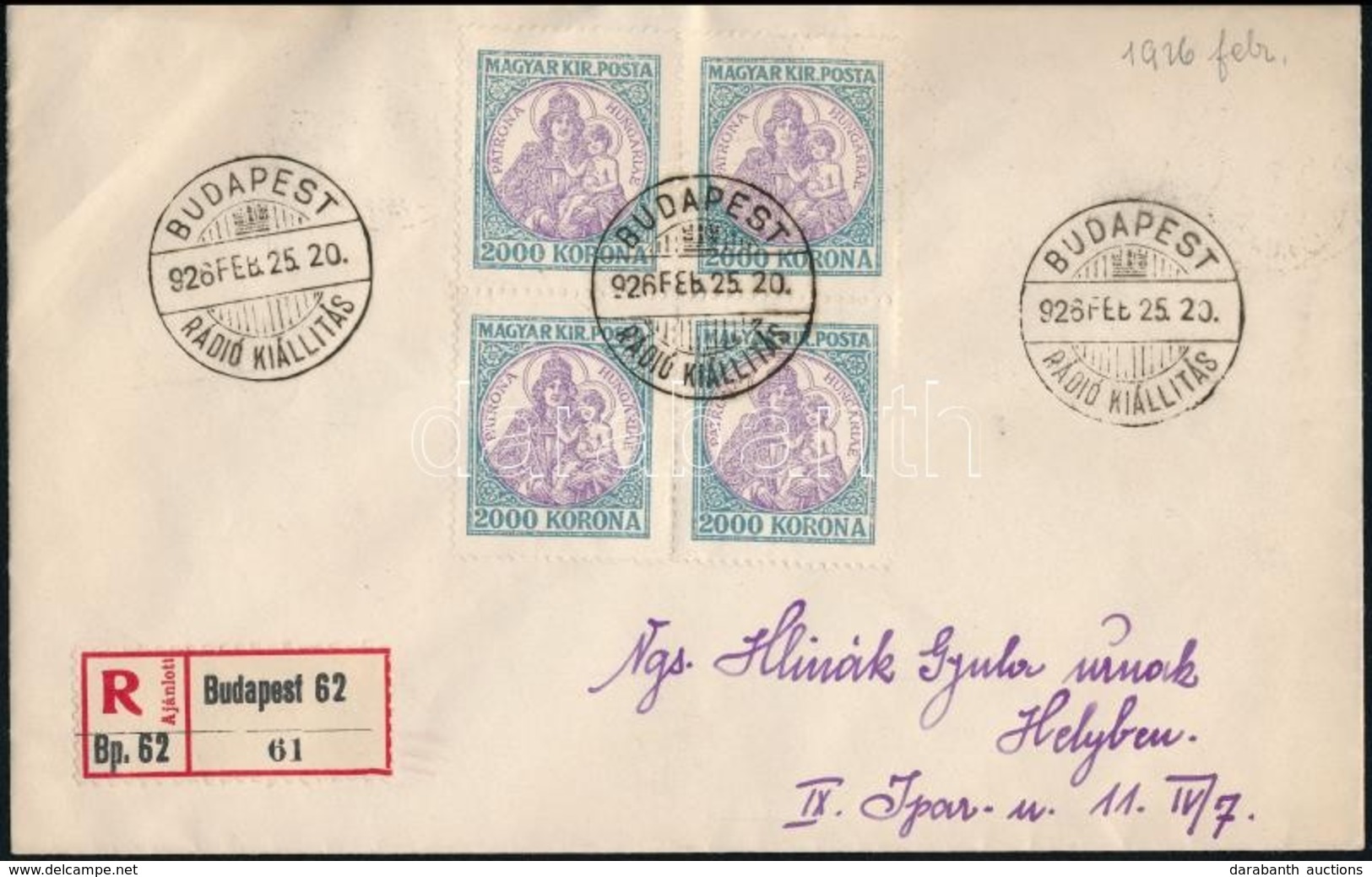 1926 Ajánlott Levél Alkalmi Bélyegzéssel / Registered Cover 'RÁDIÓ KIÁLLÍTÁS' - Other & Unclassified