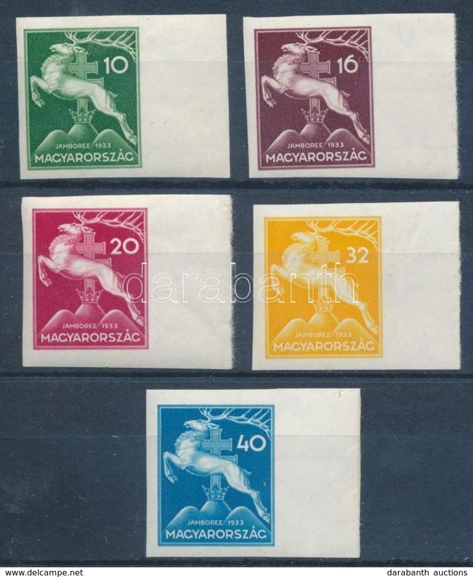 ** 1933 Cserkész ívszéli Vágott Sor (40.000) / Mi 511-515 Imperforate Set - Other & Unclassified