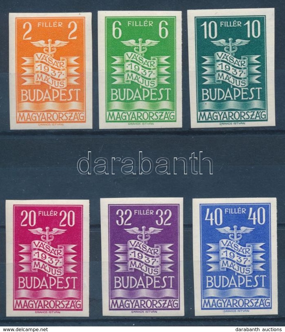 ** 1937 Vásár Vágott Sor (80.000) / Mi 543-548 Imperforate Set - Autres & Non Classés