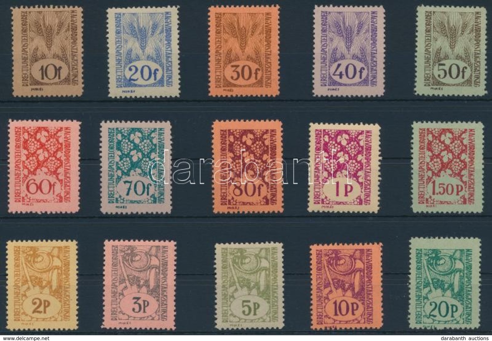 ** Nagyvárad II 1944 Sor Fogazott / Set. Signed: Bodor - Autres & Non Classés