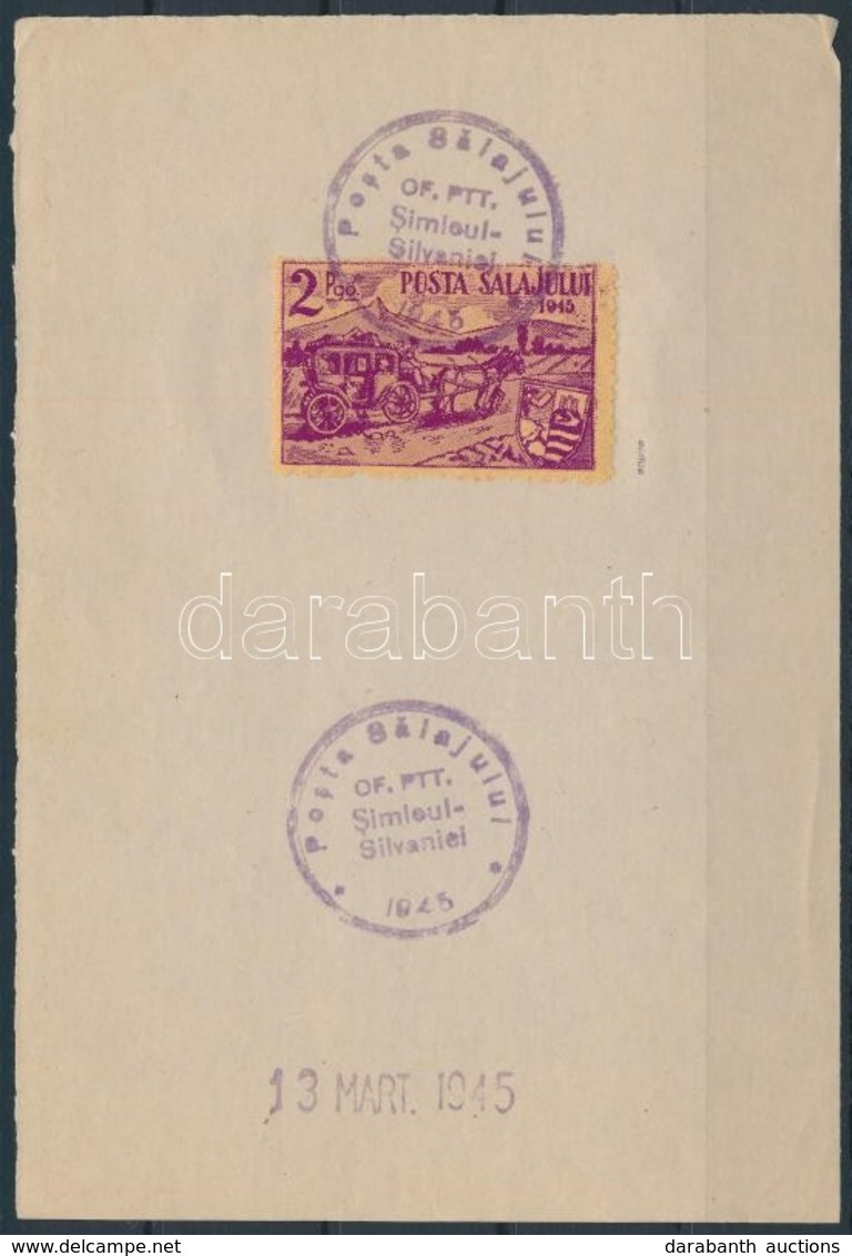 Zilah II. 1945 2P Papírlapon / On Paper 'Posta Salajuli' Signed: Bodor - Autres & Non Classés